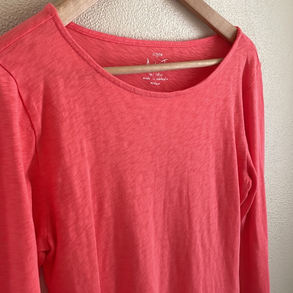 J.Crew long sleeve cotton tee | color: pink | size medium - Picture 3 of 6
